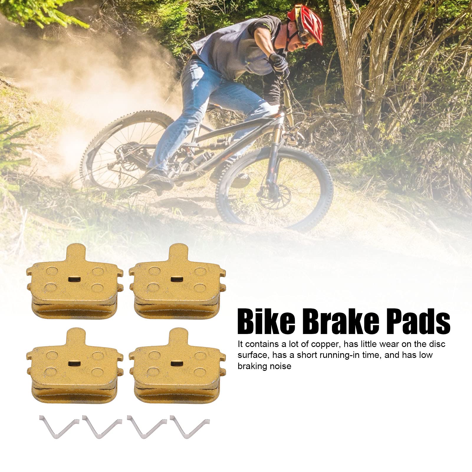 VGEBY 4 Sets Disc Brake Pads - Metal Mountain Bike Brake Pads Compatible with M355 & M446 - High Performance Bicycle Brake Accessories for MTB, Road Bikes - Perfect for Mountain Trails, Commuting & Cycling Adventures