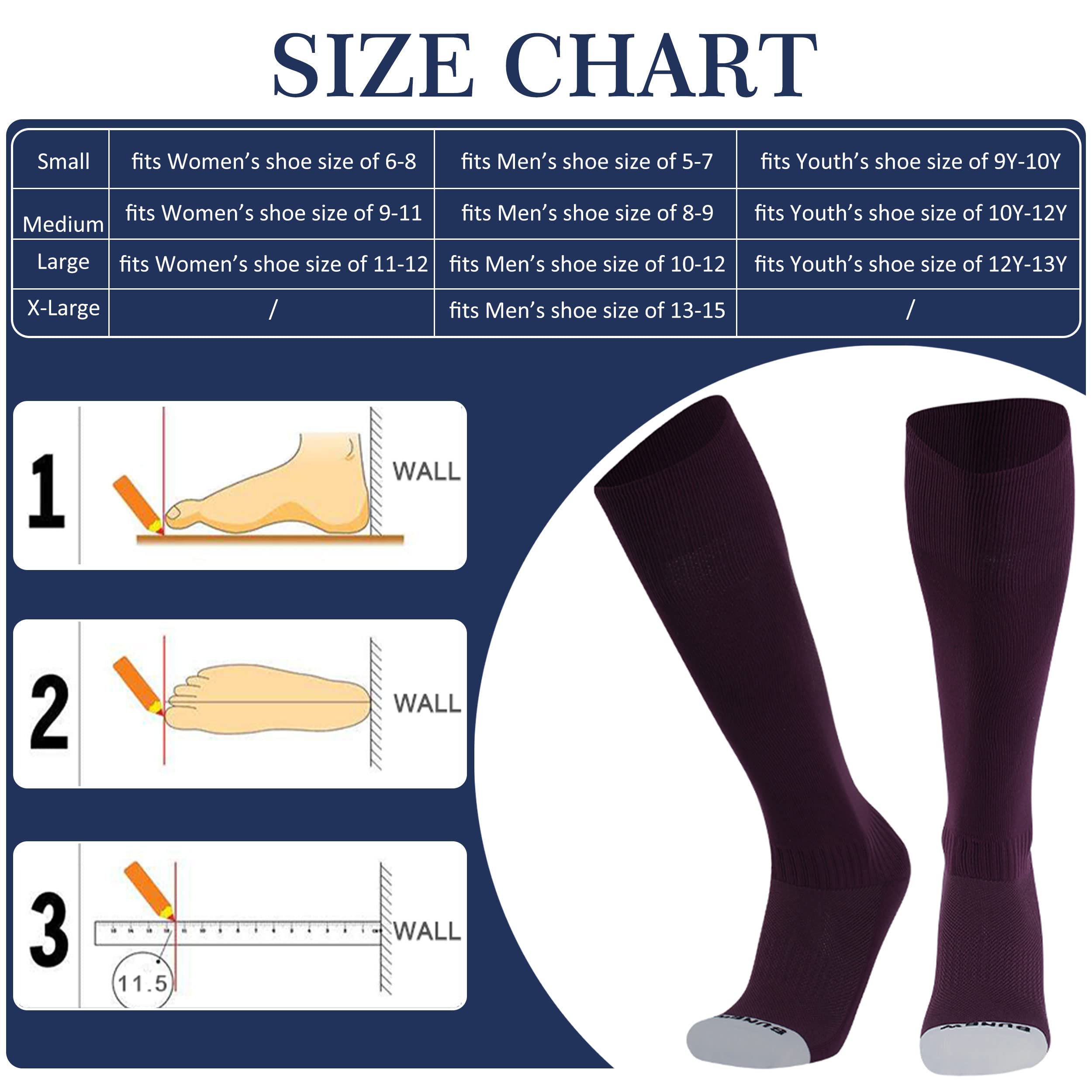 **Sunew 2/3 Pack Athletic Sports Socks for Soccer, Baseball, Softball, Football & Volleyball – Youth & Adult Sizes (4 Sizes) – Perfect for Training, Games & Team Sports**