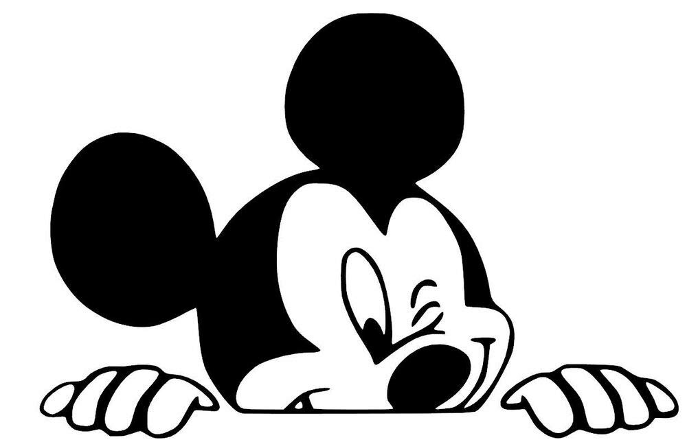 Disney Mickey Mouse Peeking Sticker - Waterproof Vinyl Decal for Windows, Walls, Laptops, Cars, Water Bottles & Trucks - Perfect for Home Decor, Office, School & Gifts