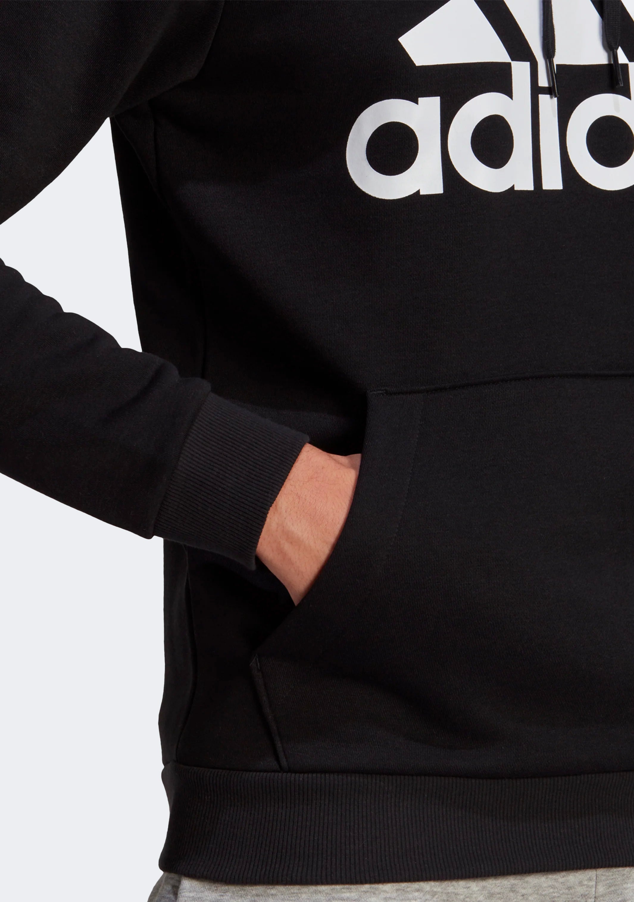 Adidas Men's Essentials Big Logo Fleece Hoodie - Warm Casual Pullover Sweatshirt for Gym, Running & Streetwear Fashion