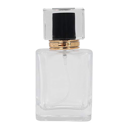 3PCS 50ml Clear Square Travel Perfume Bottles - Portable Empty Dispenser for Perfumes, Essences & Liquids (Black) | Perfect for Travel, Gym & Daily Fragrance Storage