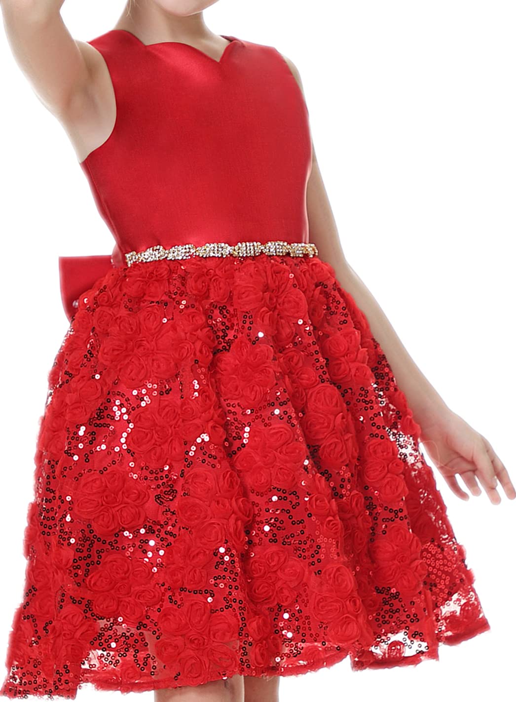 **Red Christmas Party Dress for Toddler Girls - Holiday Birthday Dance Outfit for Little Girls - Perfect for Christmas Celebrations, Birthday Parties & Special Occasions**