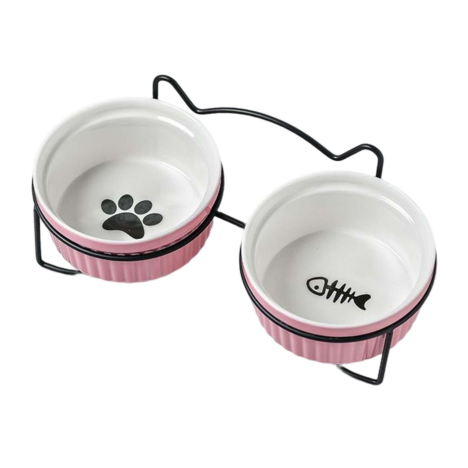 SECRET DESIRE Elevated Cat Food Bowl - Raised Pet Feeder for Cats & Small/Medium Dogs - Ergonomic Design for Better Digestion - Perfect for Kitchen, Living Room or Pet Feeding Station (Black)