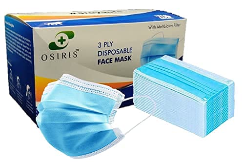 Skarink 3-Ply Disposable Surgical Face Masks for Men & Women - Breathable Protective Blue Masks (50 Pack) | Ideal for Hospitals, Clinics, Travel & Daily Protection