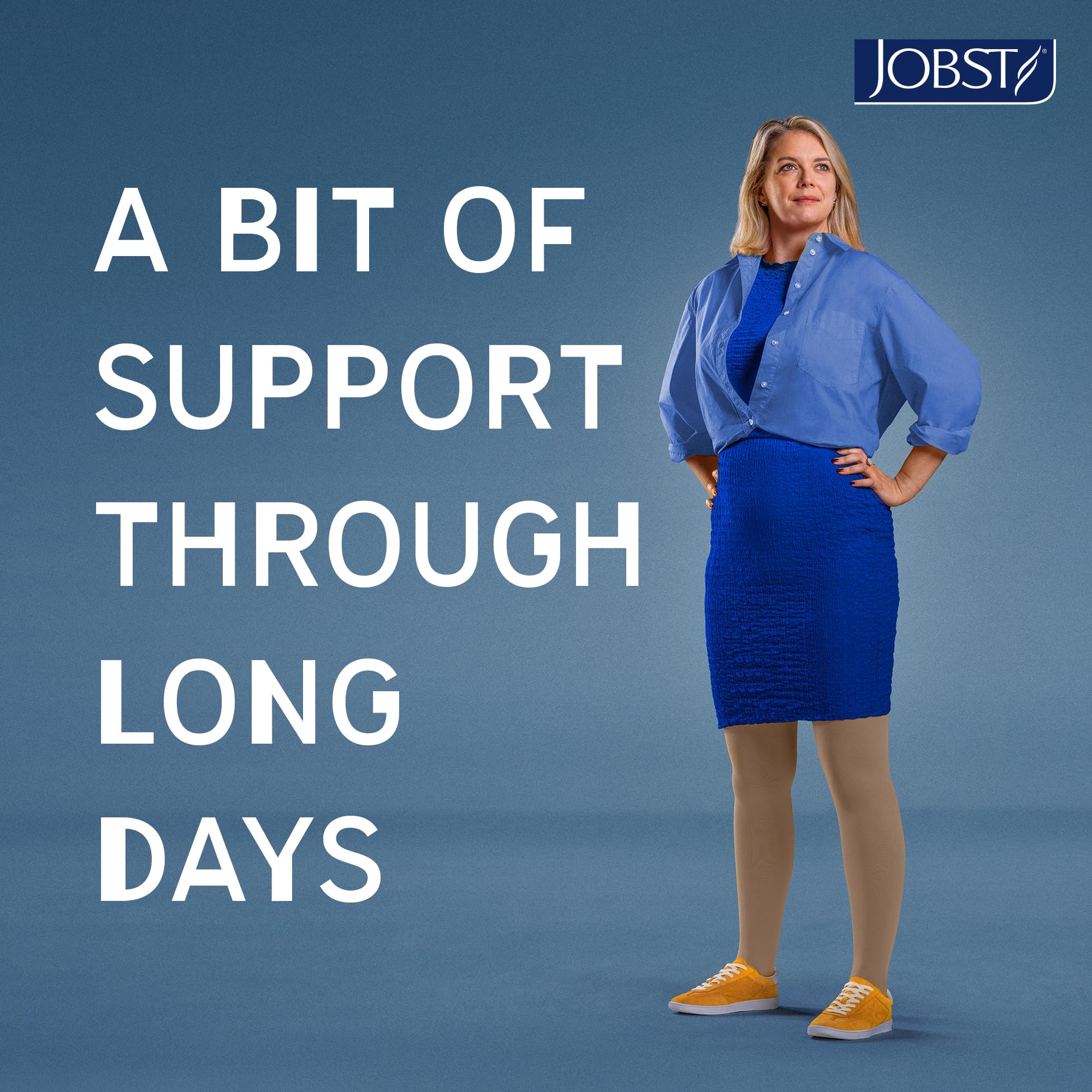 JOBST Relief Graduated Compression Stockings 20-30mmHg - Comfortable Unisex Medical Socks for Circulation - Open Toe Beige Medium - Ideal for Travel, Pregnancy & Varicose Vein Relief