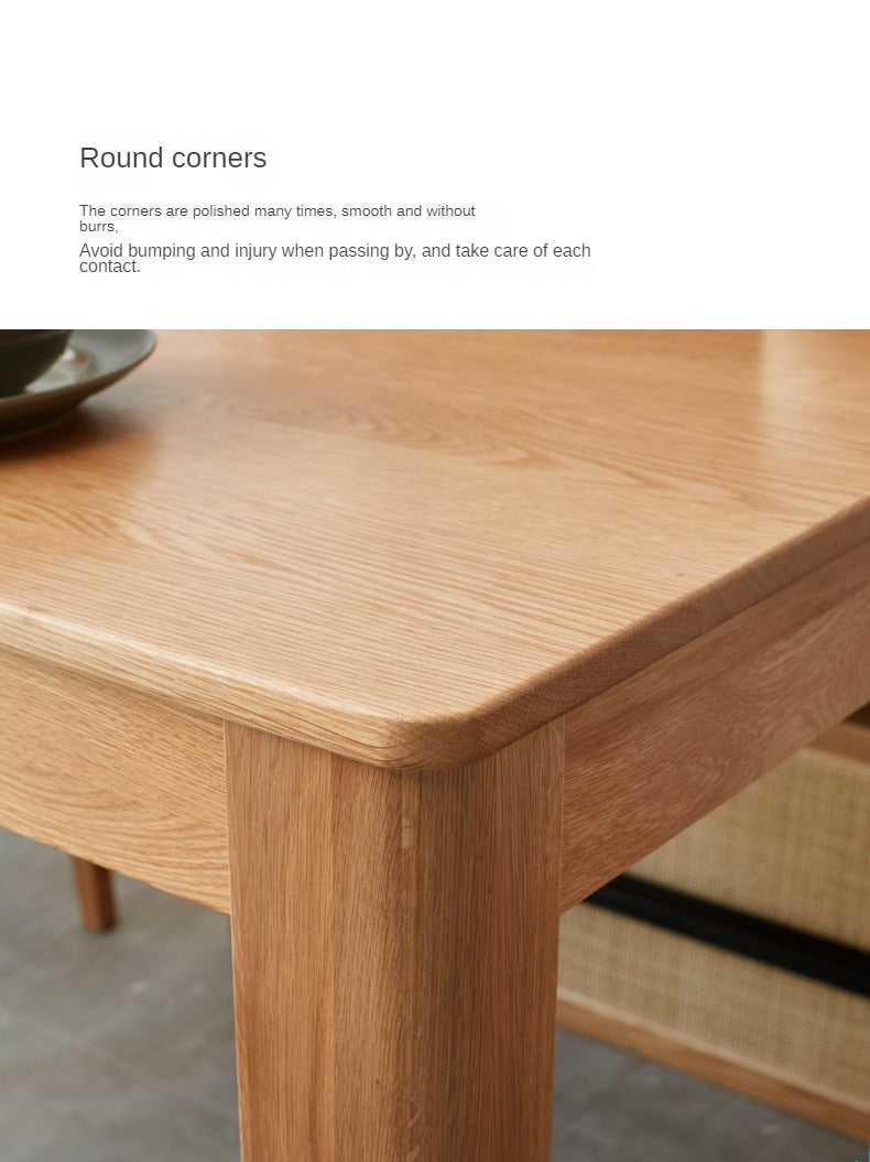 Solid Oak Wood Extendable Dining Table & Buffet Sideboard - Perfect for Small Spaces, Entertaining, and Modern Farmhouse Decor