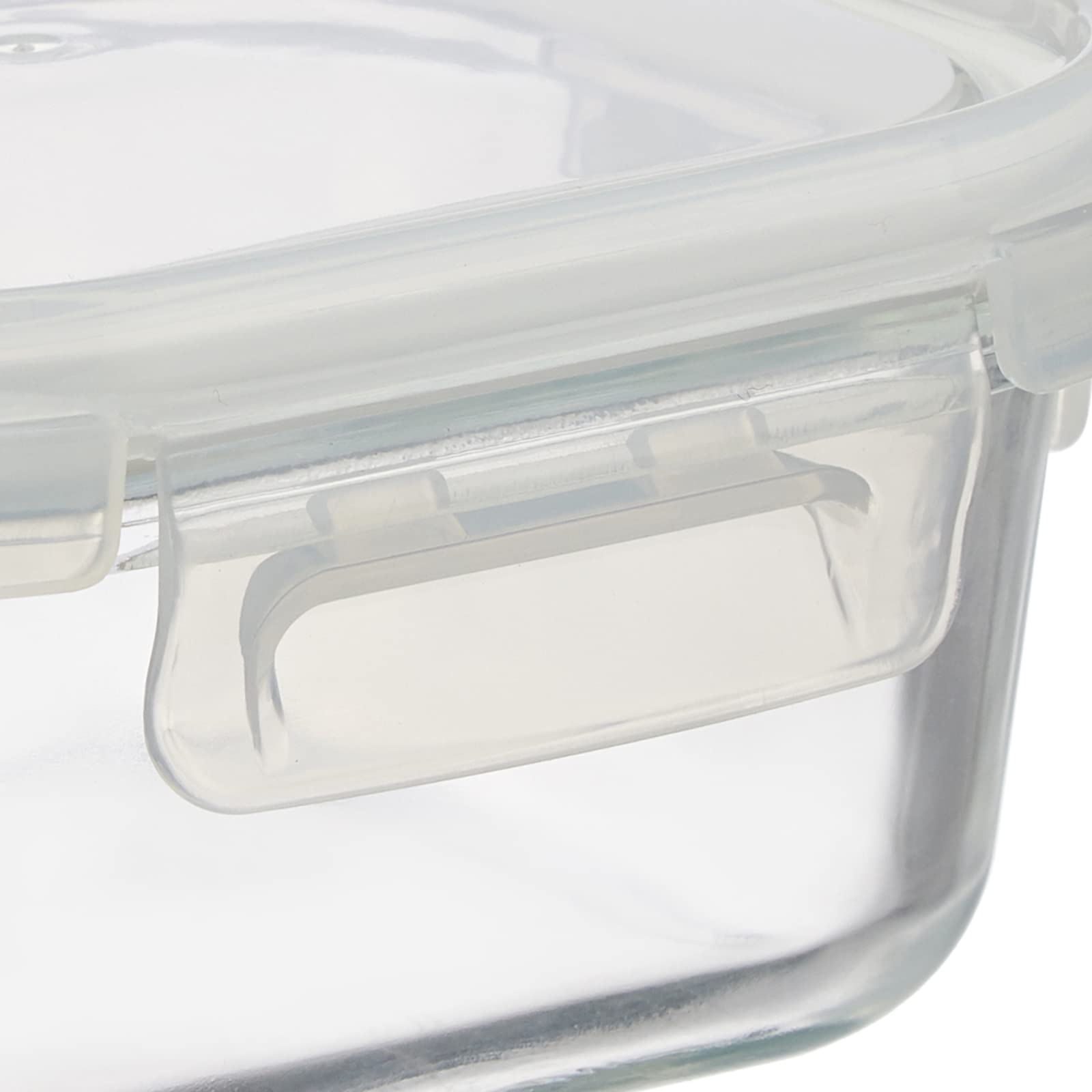 Solimo Borosilicate Glass Food Storage Containers with Lids - 520ml Square Meal Prep Containers for Kitchen, Lunch Box, Meal Prep, BPA-Free & Microwave Safe - Perfect for Leftovers, Meal Prepping, and Office Lunches