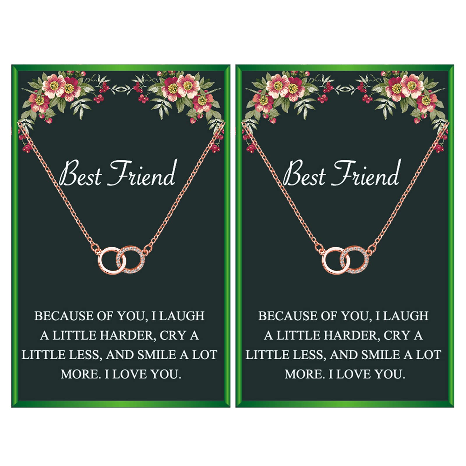 Best Friend Necklaces for 2 - Matching Heart Friendship Necklace Set for Women & Girls - BFF Jewelry Gift for Sister, Couple or Bestie - Perfect for Anniversaries, Birthdays & Valentine's Day