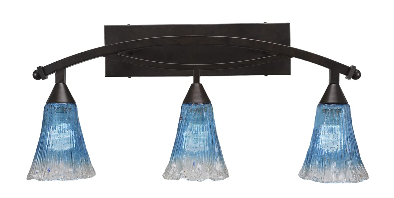 Toltec Lighting Bow 3-Light Bathroom Vanity Light Fixture in Bronze Finish (173-BRZ-725) - Perfect for Bathroom, Powder Room, and Dressing Area Lighting