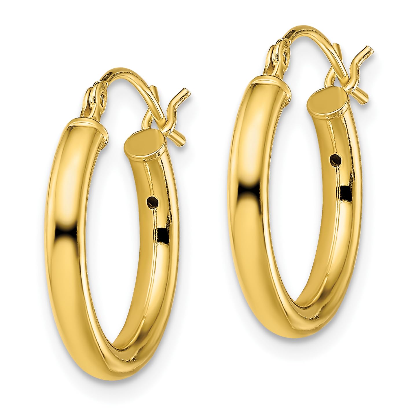925 Sterling Silver Gold Plated 2.5x18mm Small Round Hoop Earrings for Women - Minimalist Everyday Jewelry for Work, Date & Casual Wear