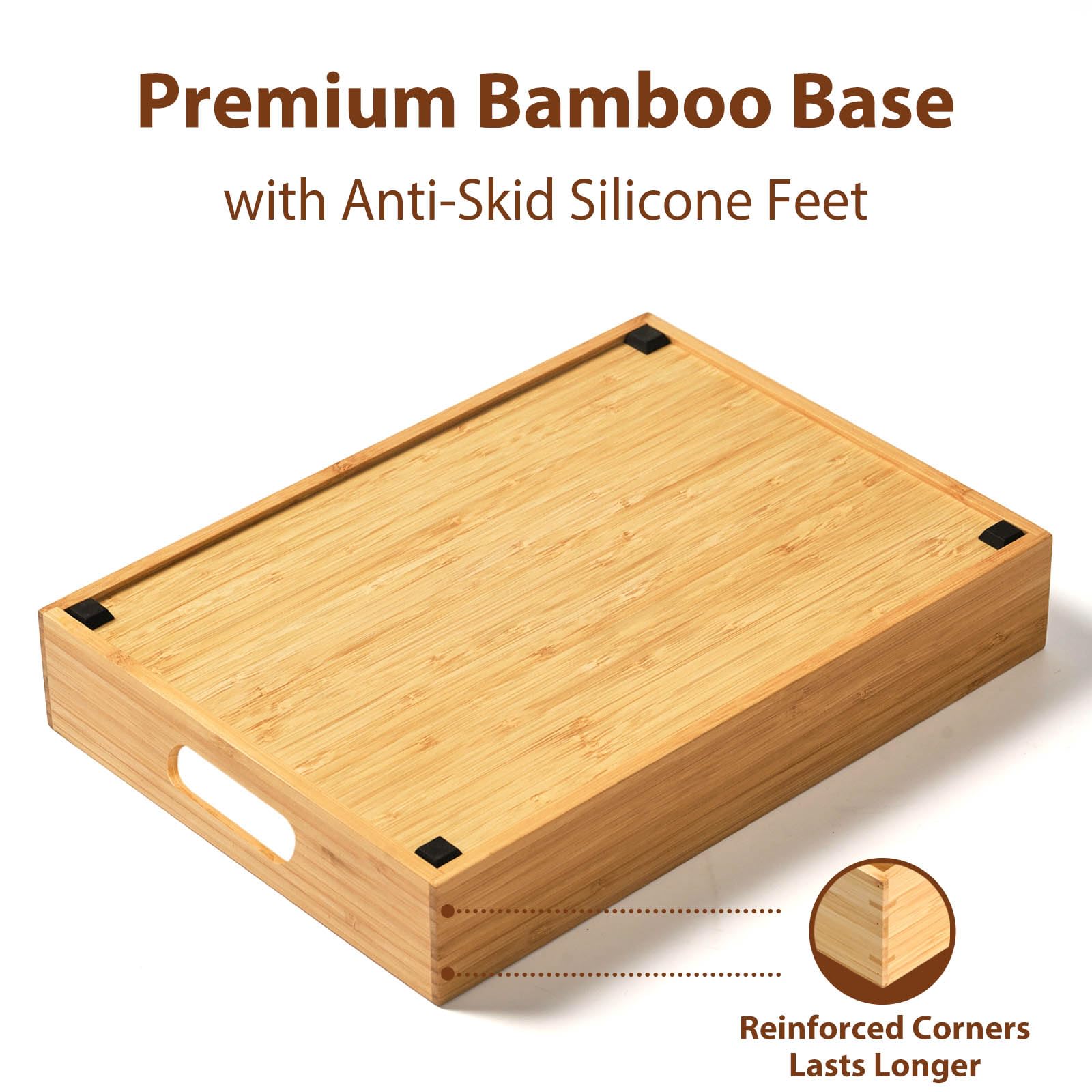 Umilife Adjustable Bamboo Kitchen Cabinet Organizer for Food Storage Container Lids - Drawer Caddy with Dividers - Perfect for Pantry, Spice & Utensil Organization - Ideal for Small Kitchen Storage Solutions