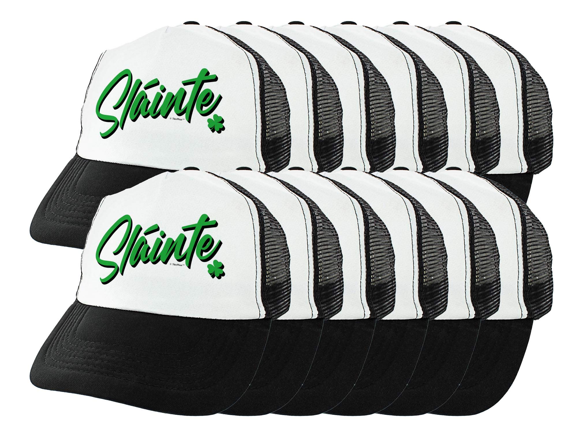 Slainte Shamrock Gifts Irish Green Four-Leaf Clover Trucker Hat - Perfect for St. Patrick's Day Parties, Irish Festivals & Celtic Events