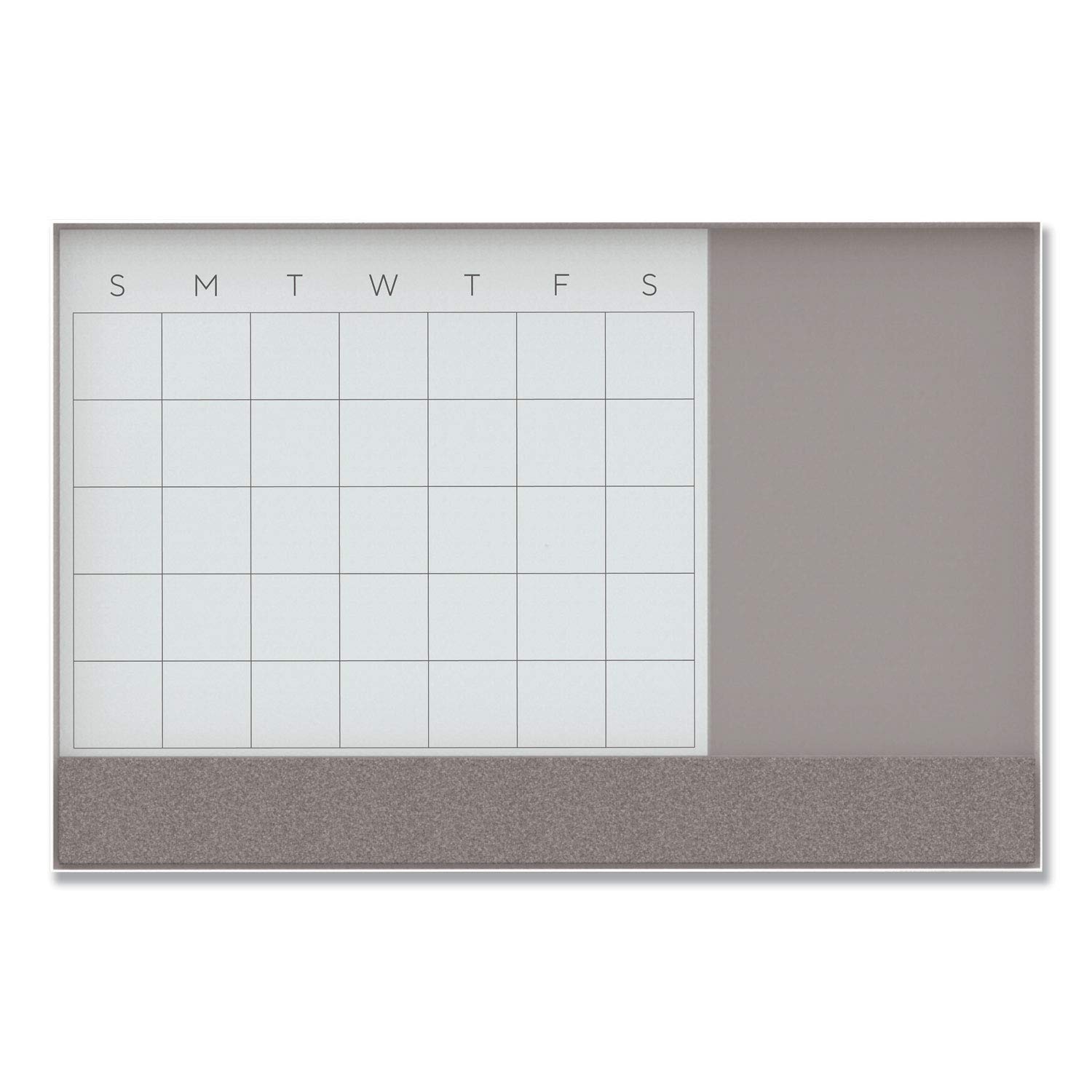 U Brands 3-in-1 Magnetic Glass Dry Erase Monthly Calendar Board - 48