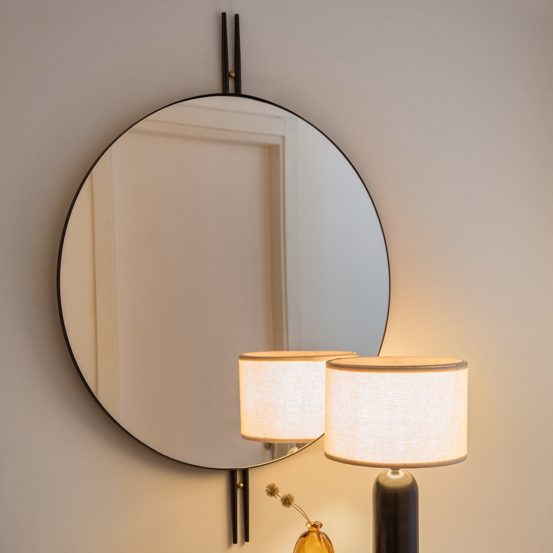 GUBI GamFratesi IOI Wall Mirror - Modern Round Decorative Mirror for Living Room, Bedroom & Entryway - Stylish Home Decor & Functional Wall Art