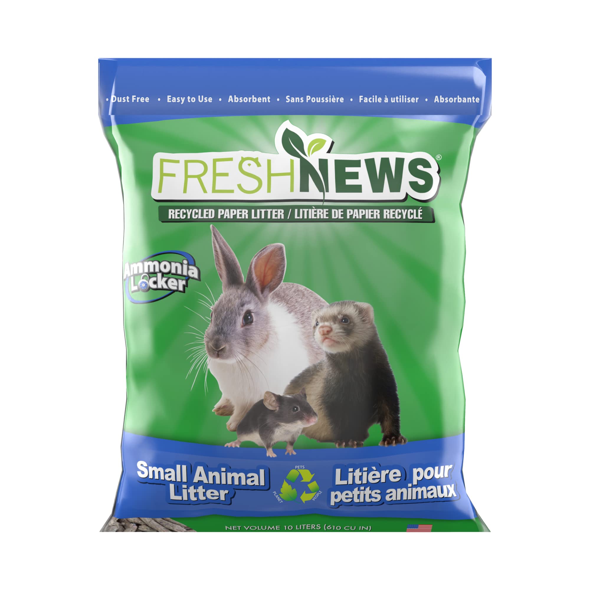 Eco-Friendly Recycled Paper Small Animal Litter Bedding - Soft & Absorbent Hamster, Rabbit, Guinea Pig Cage Liner for Odor Control & Comfort