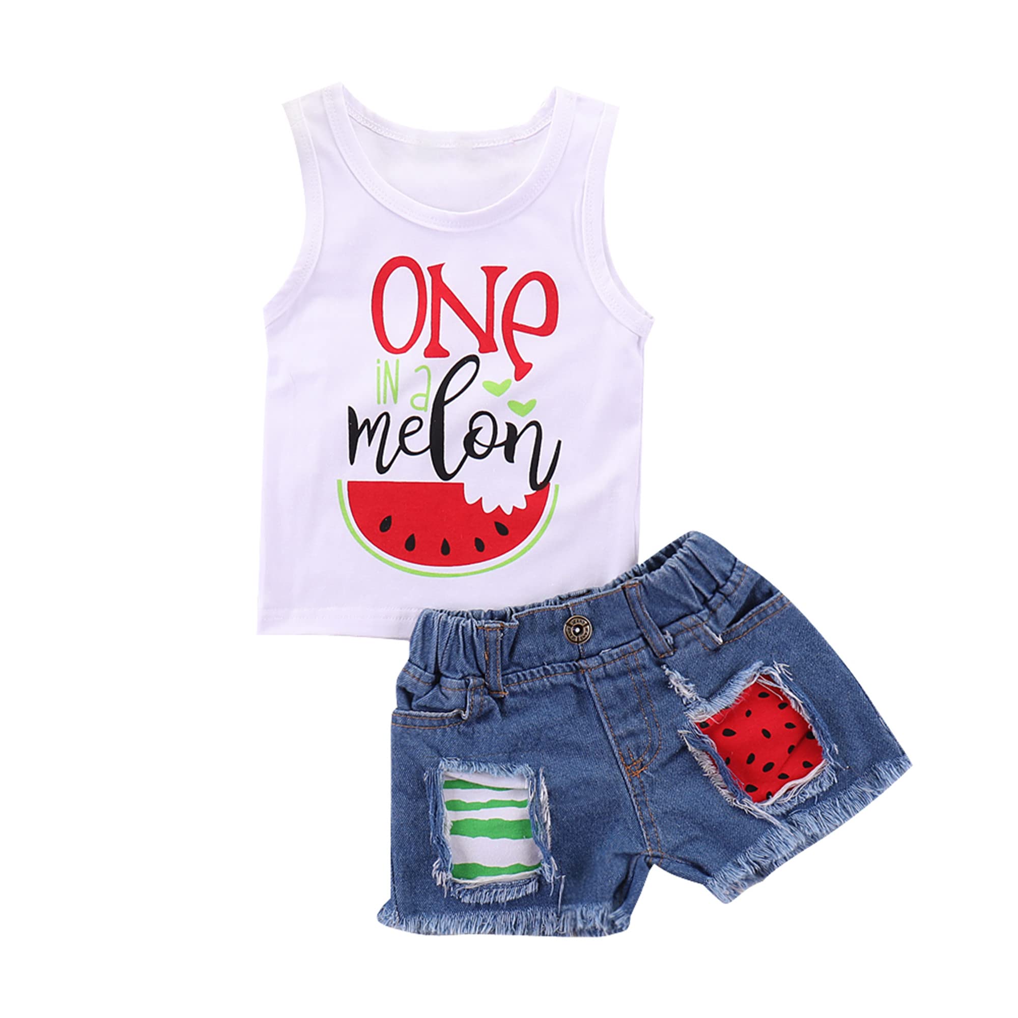Baby Girl Summer Outfits - Cute Toddler Girl Clothes Set with Ripped Denim Shorts & Tops | Perfect for Playdates, Beach Trips & Summer Adventures