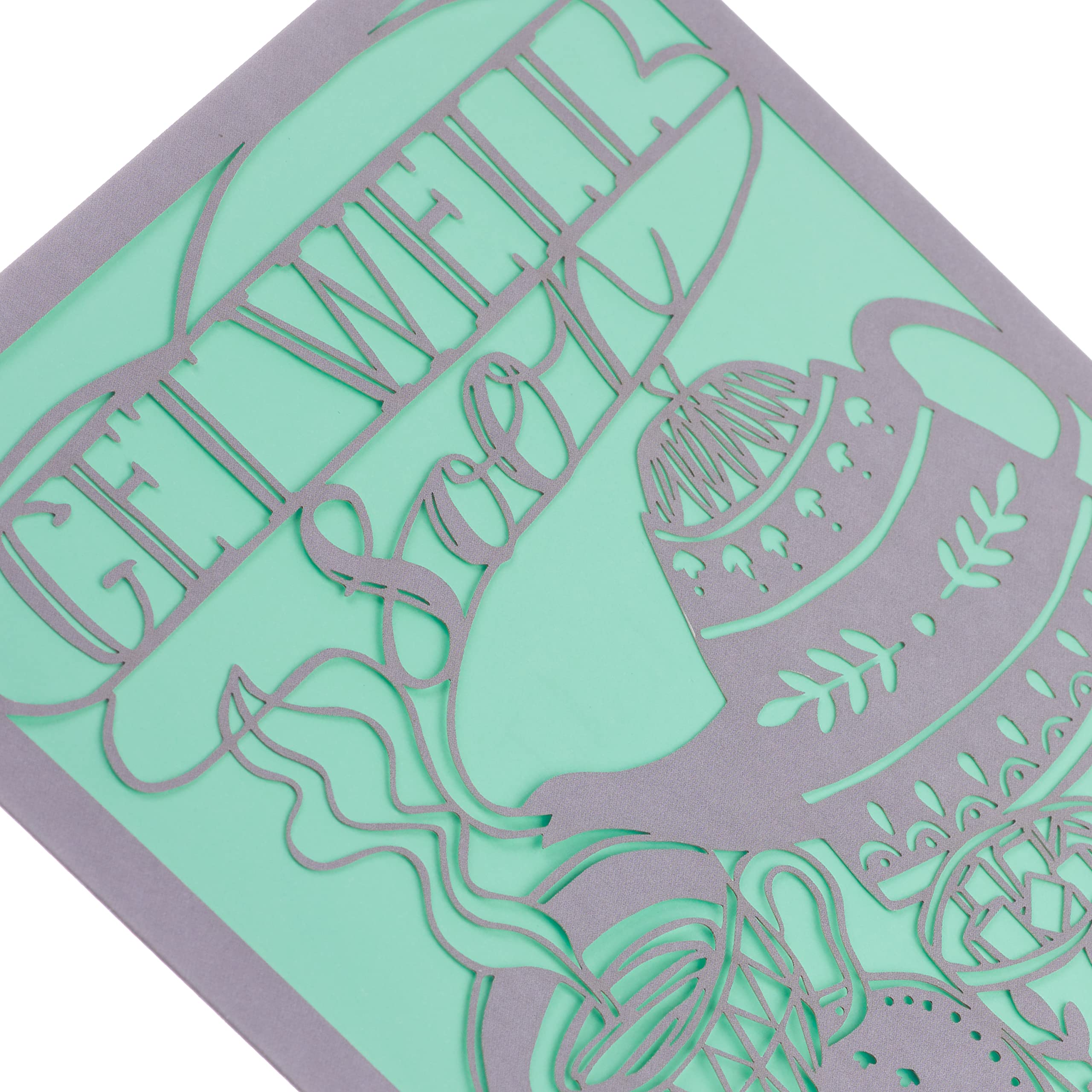 Hallmark Get Well Soon Card - Contemporary Laser Cut Design | Thoughtful Sympathy Greeting Card for Friends & Family | Perfect for Hospital Visits, Recovery Wishes & Cheering Up Loved Ones