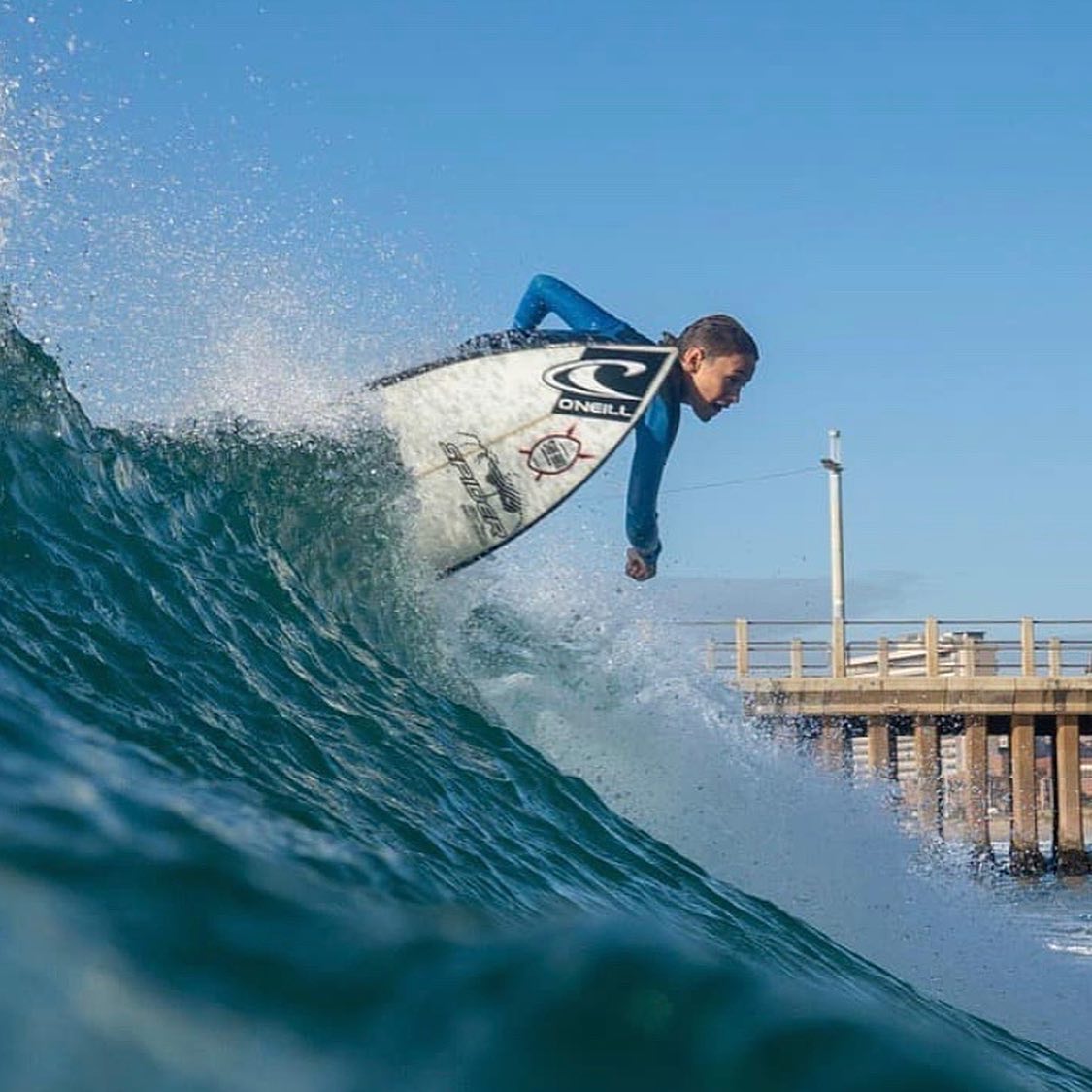 O'Neill Youth 4/3mm Full Ninja Chest Zip Wetsuit - Black/Ultra Blue/Digital Glow for Surfing, Diving & Water Sports