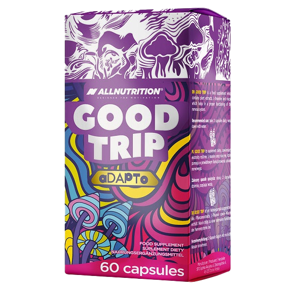 Allnutrition Good Trip Adaptogenic Mushroom Supplement - 60 Capsules for Stress Relief & Immune Support - Perfect for Travel, Work & Daily Wellness