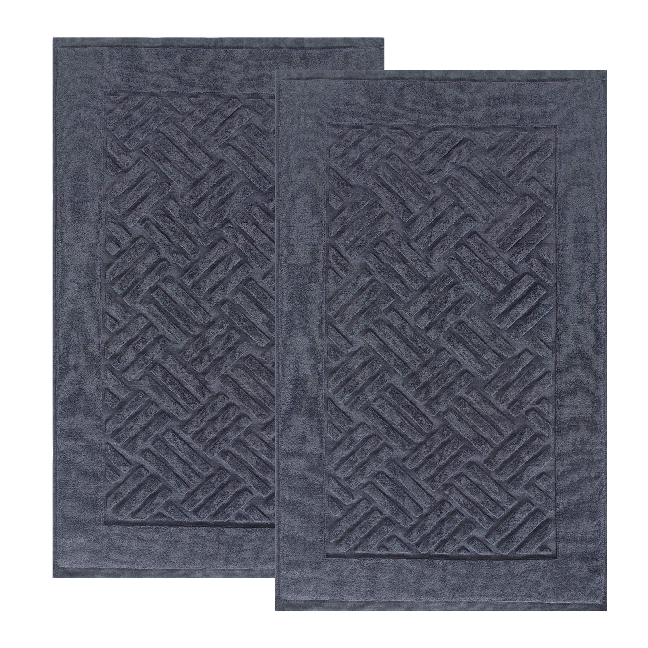 Premium Cotton Bath Mat Set - 2-Piece Super Absorbent Luxury Spa Bathroom Rug (20