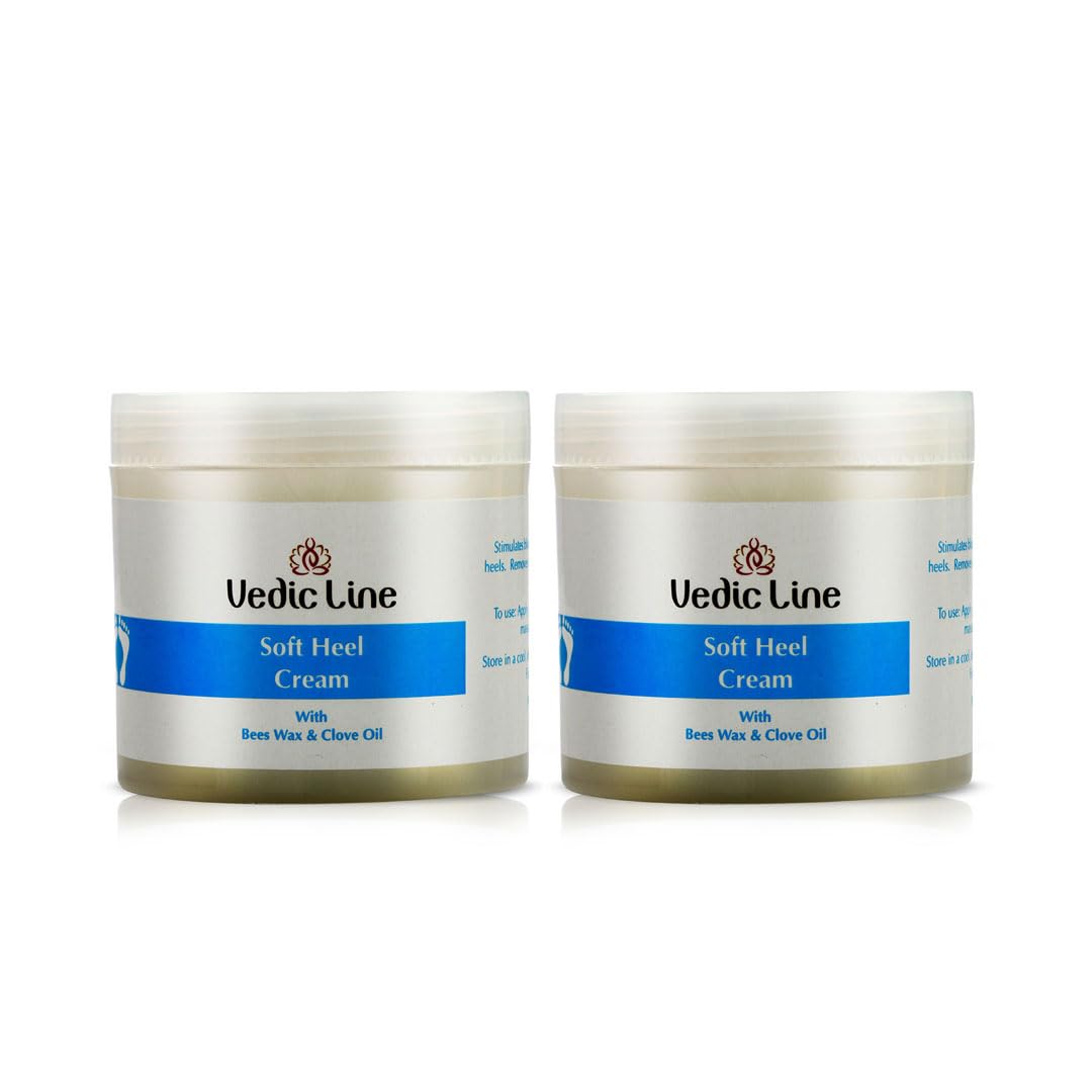 Vedic Line Combo Soft Heel Cream - Moisturizing Foot Care with Neem Oil, Clove Oil & Amla Extract - Pack of 2 (100ml Each) - Perfect for Dry Cracked Heels & Valentine's Day Gifts - Ideal for Daily Foot Care & Relaxation