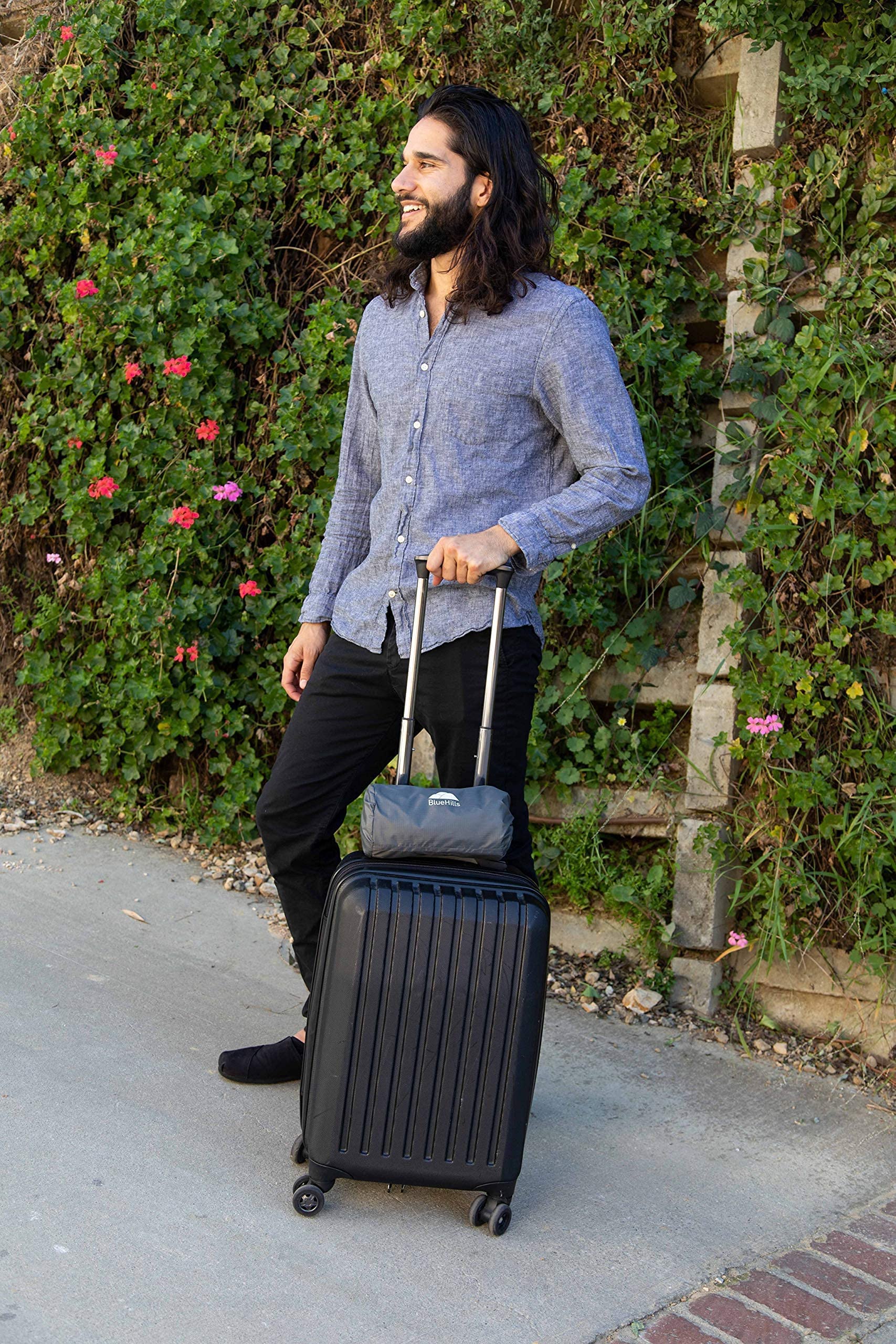 Premium Soft Ultra Compact Travel Blanket Set of 4 - Lightweight Airplane Blanket for Adults, Gray/Black/Navy/Royal Blue - Perfect for Flights, Camping, Road Trips & Office Use