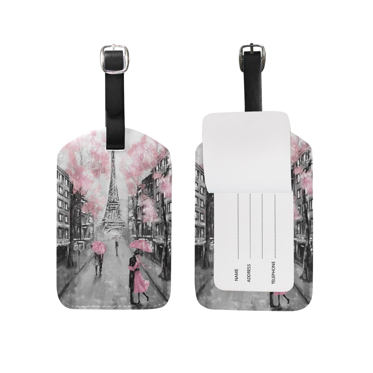 Paris Eiffel Tower Colorful Luggage Tags - Durable Travel Bag Tags for Suitcases (1-Pack) | Perfect for Vacation, Business Trips & Airport Identification