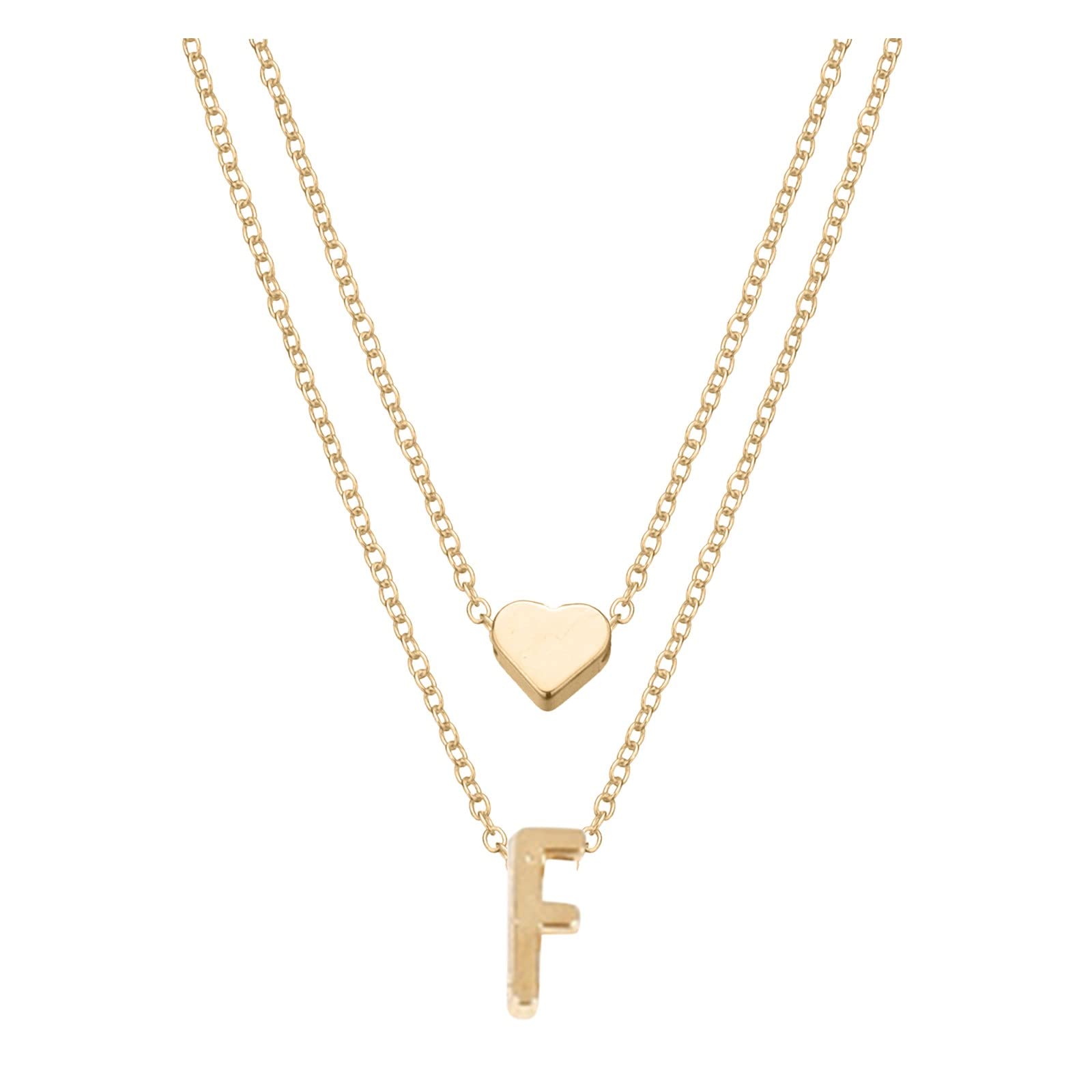 Gold Plated Initial Necklace for Women & Girls - Personalized Letter Pendant Paperclip Chain Choker, Layered Gold Necklace Jewelry Gift for Mother's Day, Birthday, Anniversary | Perfect for Everyday Wear, Date Nights & Special Occasions