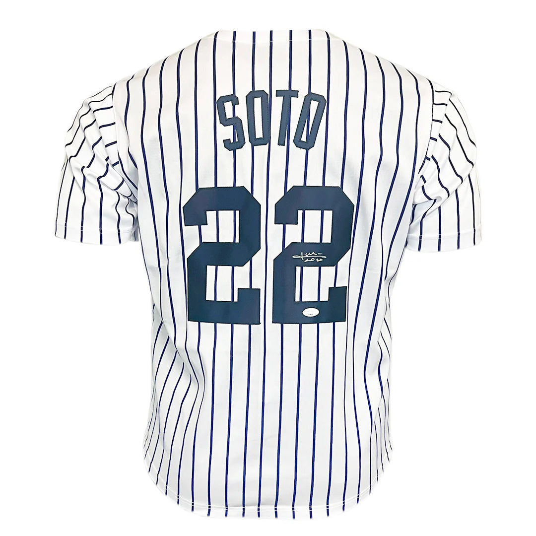 Authentic Juan Soto Signed New York Yankees Pinstripe Baseball Jersey - Official MLB Memorabilia for Collectors & Fans - Perfect for Display, Gifts, and Sports Memorabilia Collections