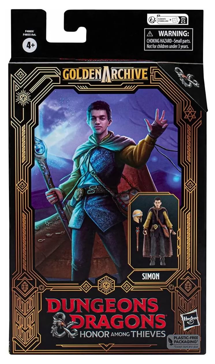 Dungeons and Dragons Honor Among Thieves Golden Archive Simon Action Figure Collectible Toy - Perfect for D&D Fans, Cosplay, and Fantasy Display Collections