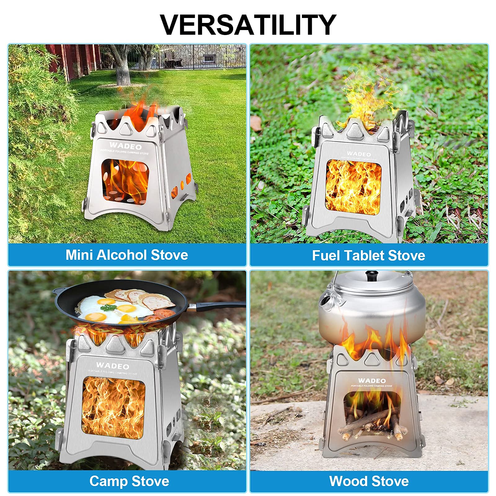 Portable Mini Wood Stove for Camping, Hiking & Picnic Cooking