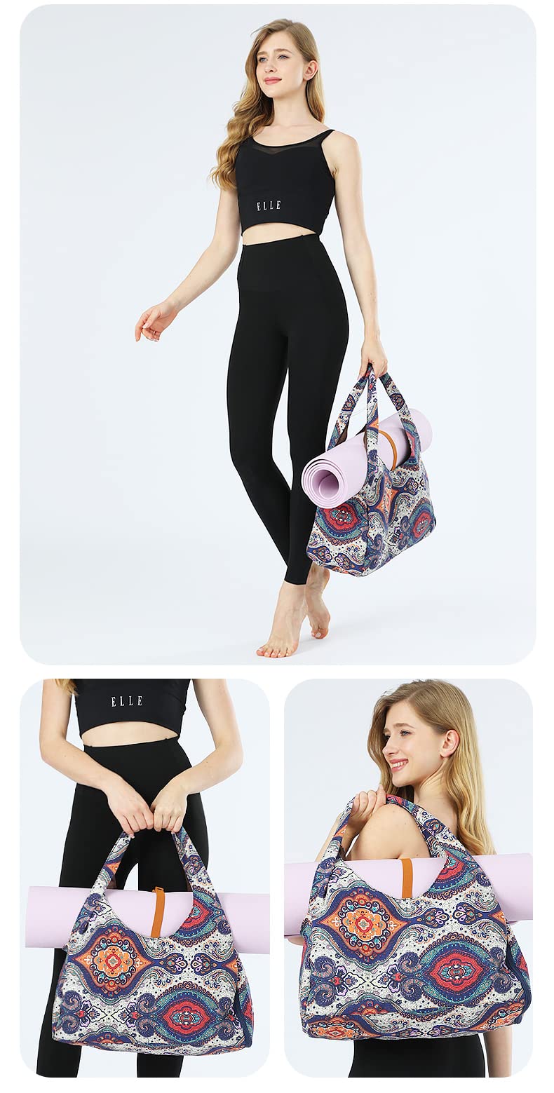 Premium Aozora Yoga Gym Bag for Women - Waterproof Workout Tote with Shoe Compartment & Multiple Pockets - Perfect for Yoga, Gym, Travel & Fitness Classes