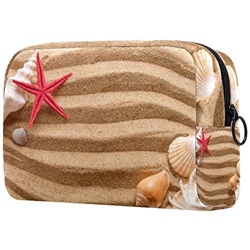 3D Beach Shells Makeup Bag - Waterproof Travel Cosmetic Organizer with Zipper, Multi-Function Toiletry Case for Women | Perfect for Beach Trips, Vacation & Daily Use