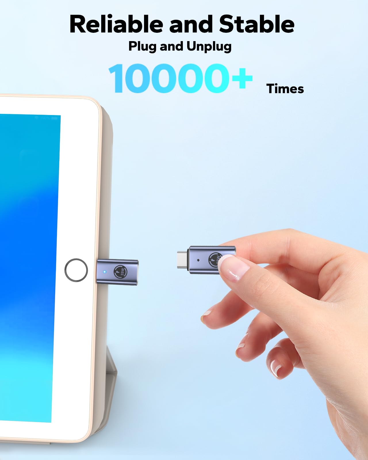 MoKo 4-Pack Lightning to USB C Adapter - Fast Charging Compatible with iPhone 15/16 Pro/Pro Max/Plus, Galaxy S24 - Gray 35W - Perfect for Travel, Home & Office Charging Solutions