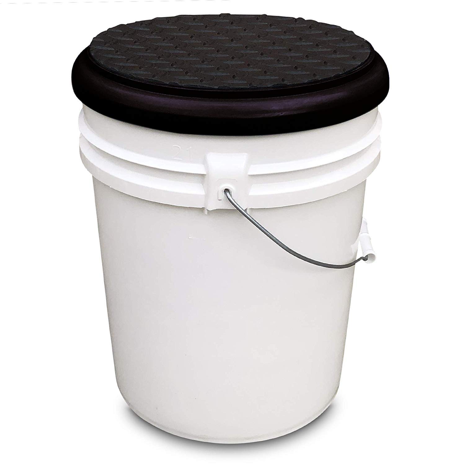 Premium Padded Bucket Lid with Diamond Pad Frame - Black Comfort Seat Cover for 5 Gallon Buckets | Ideal for Outdoor Fishing, Hunting, and DIY Projects