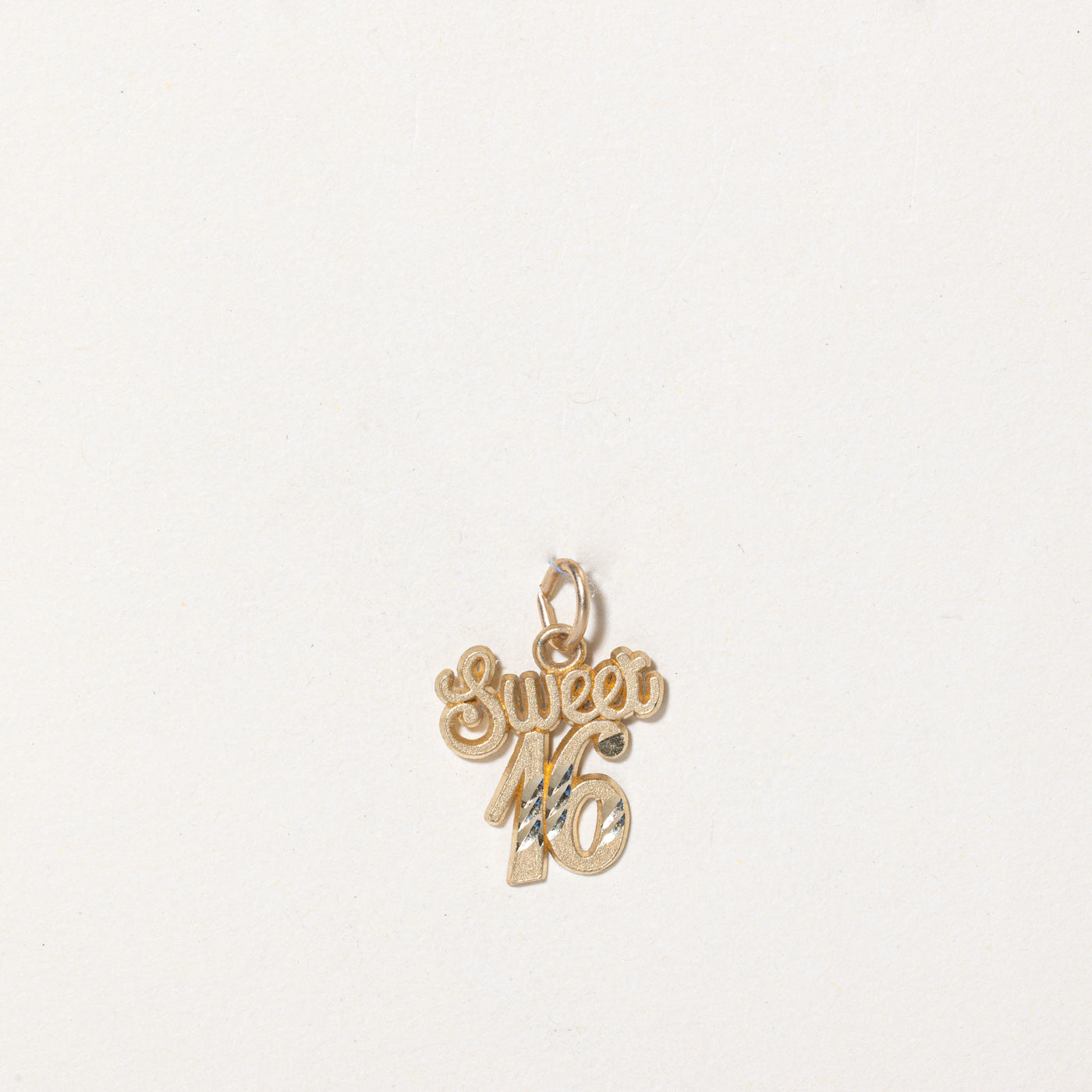 10K Yellow Gold Sweet 16 Birthday Charm Pendant - Perfect for Sweet 16 Gifts, Birthday Jewelry & Teen Girl Necklaces
