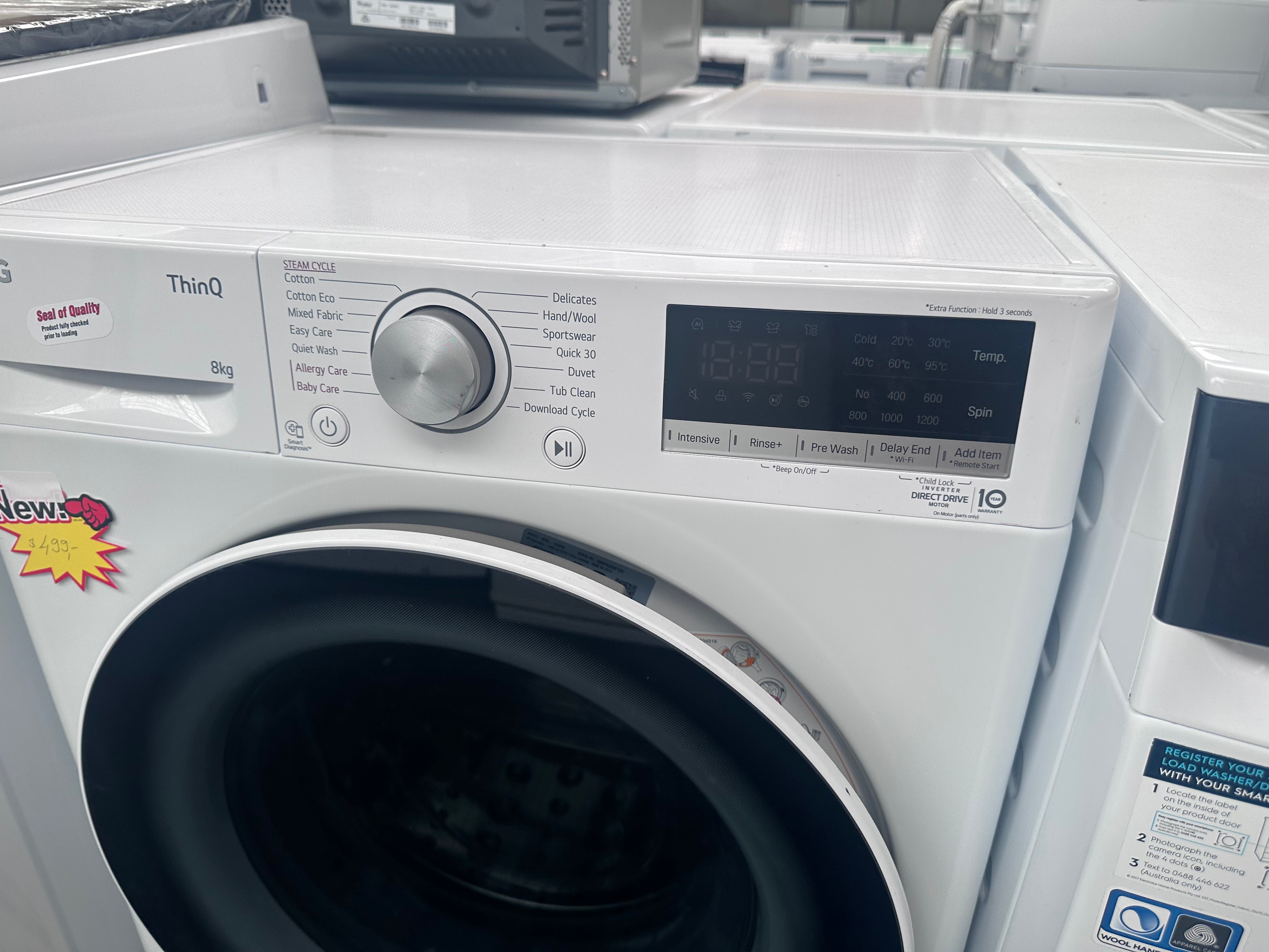 LG 8kg Front Load Washing Machine [Certified Refurbished] - Slimline Design Fits Perfectly Under Countertops | Ideal for Apartments, Small Laundry Rooms & Space-Saving Solutions