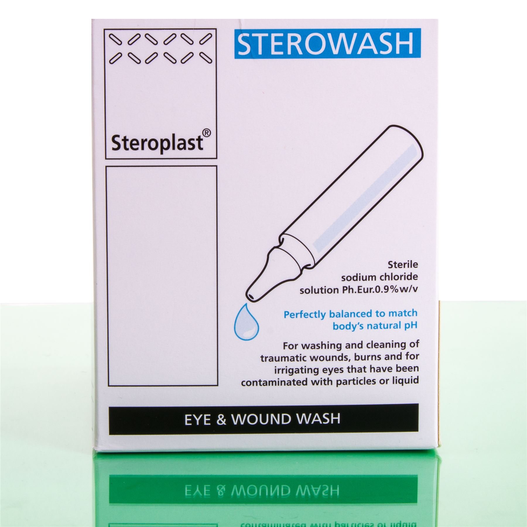 100x Sterile Sterowash Eye Wash Pods 20ml - Emergency First Aid Solution for Eye Irritation, Wound Cleaning & Chemical Exposure | Portable Eye Wash Refill for Home, Workplace & Travel Safety Kit (Expiry 2018)