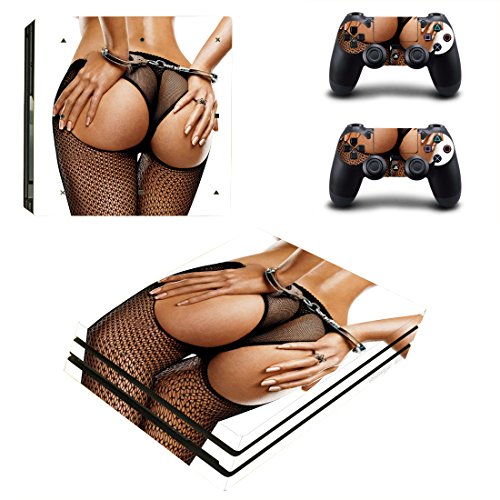 Sexy Girl Vinyl Decal Sticker Skin Set for PS4 Pro Console & DualShock 2 Controllers - Custom Protective Cover for Playstation 4 Pro - Perfect for Gaming Setups & Personalization