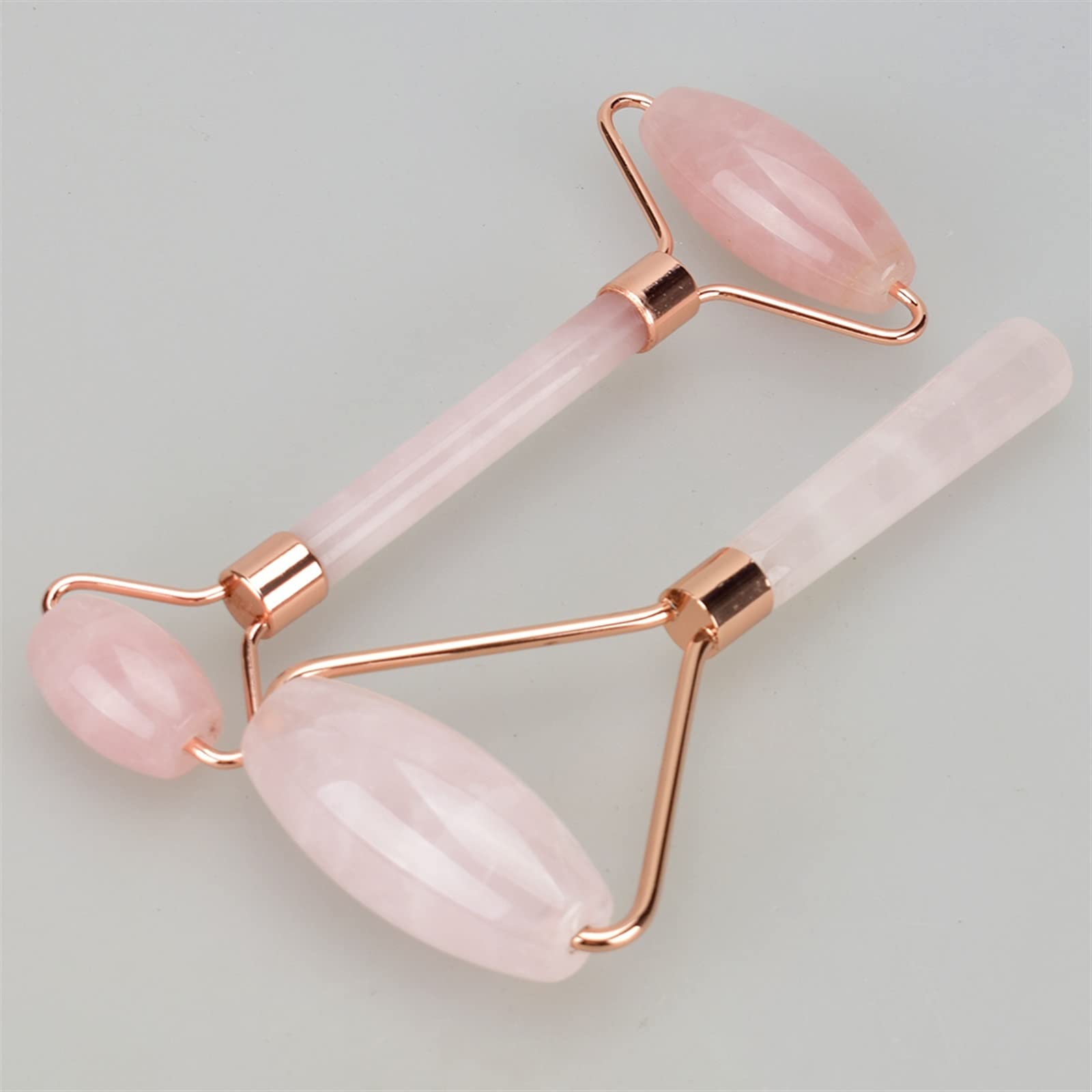 **Dual Head Jade Roller & Gua Sha Set - Crystal Stone Face Massager for Wrinkle Reduction, Lymphatic Drainage & Skincare - Beauty Tool for Anti-Aging & Relaxation (1Pcs, Rose Quartz & White Jade) - Perfect for Home Spa, Self-Care Routine & Gift**