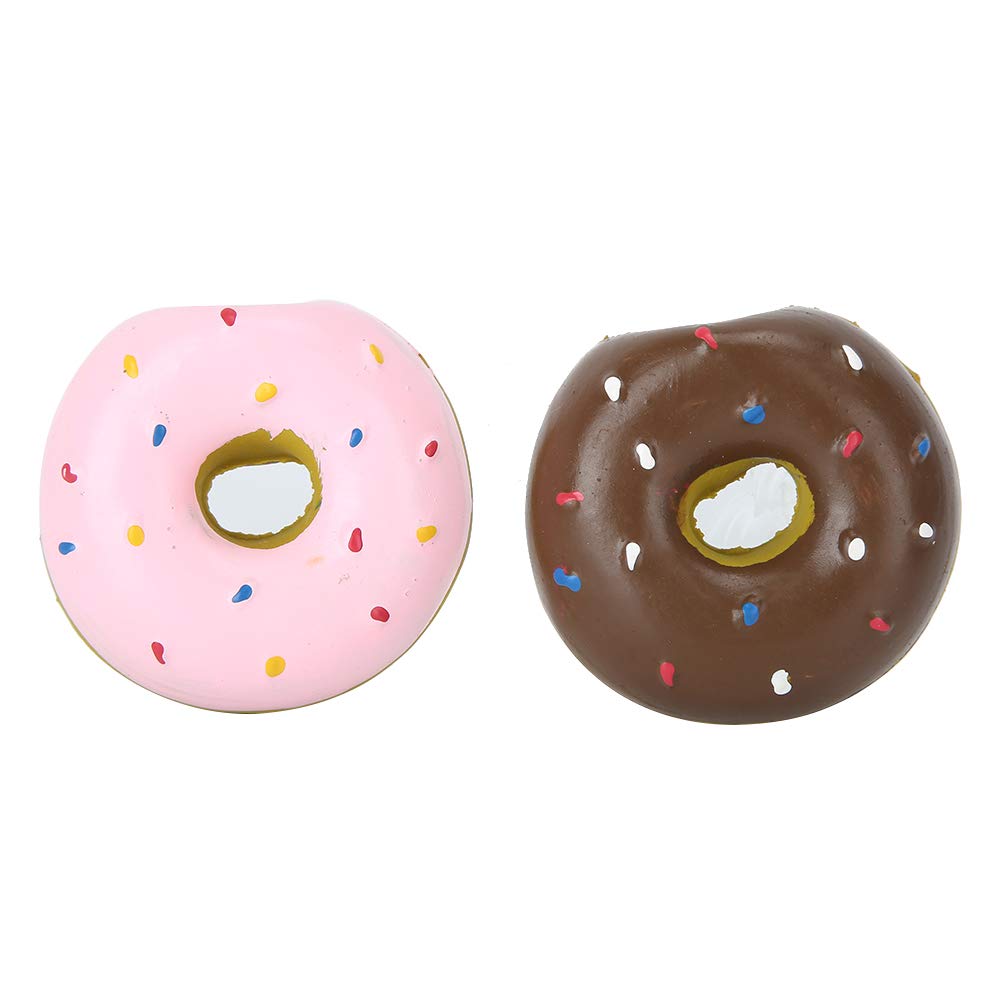 2Pcs Latex Dog Chew Toys - Doughnut Shape Puppy Teething & Training Toy for Small Medium Large Dogs - Interactive Play & Dental Health for Indoor Outdoor Use