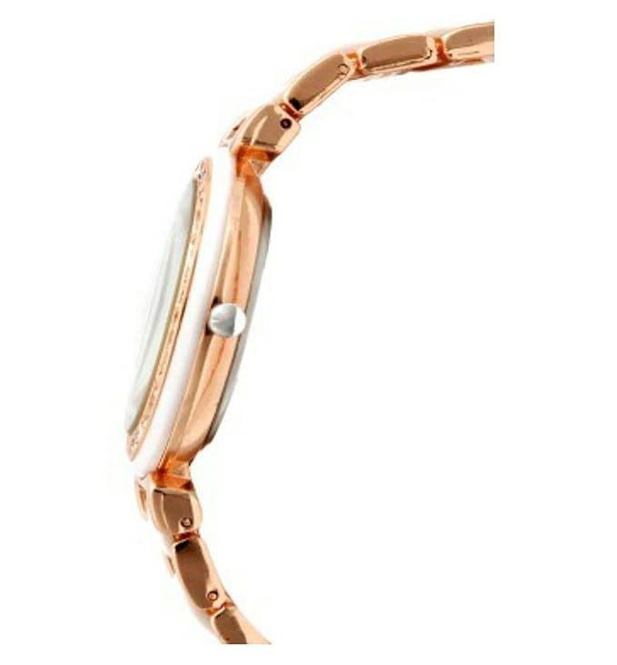Elegant Women's Metallic White & Rose Gold Wristwatch - Stylish Fashion Watch for Everyday Wear, Office & Special Occasions