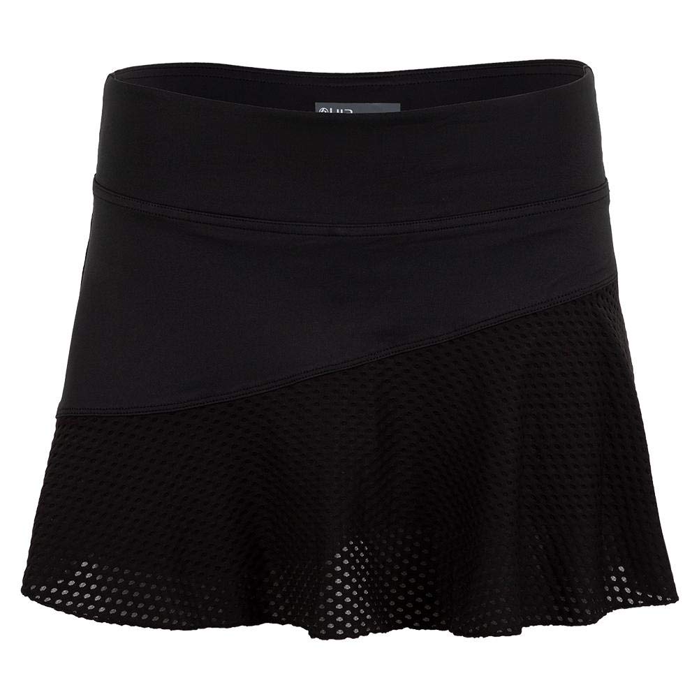 Lija Basic Multi Panel Skirt for Women - Black Flowy Midi Skirt | Stretchy Comfortable A-Line Skirt | Perfect for Work, Date Night & Casual Outings
