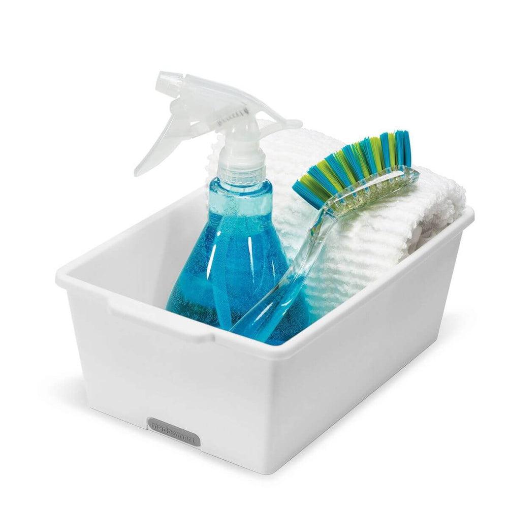 Madesmart Medium Deep Grip Base Storage Bin - White Organizer for Home, Office & Closet Organization - Perfect for Toys, Books & Supplies Storage