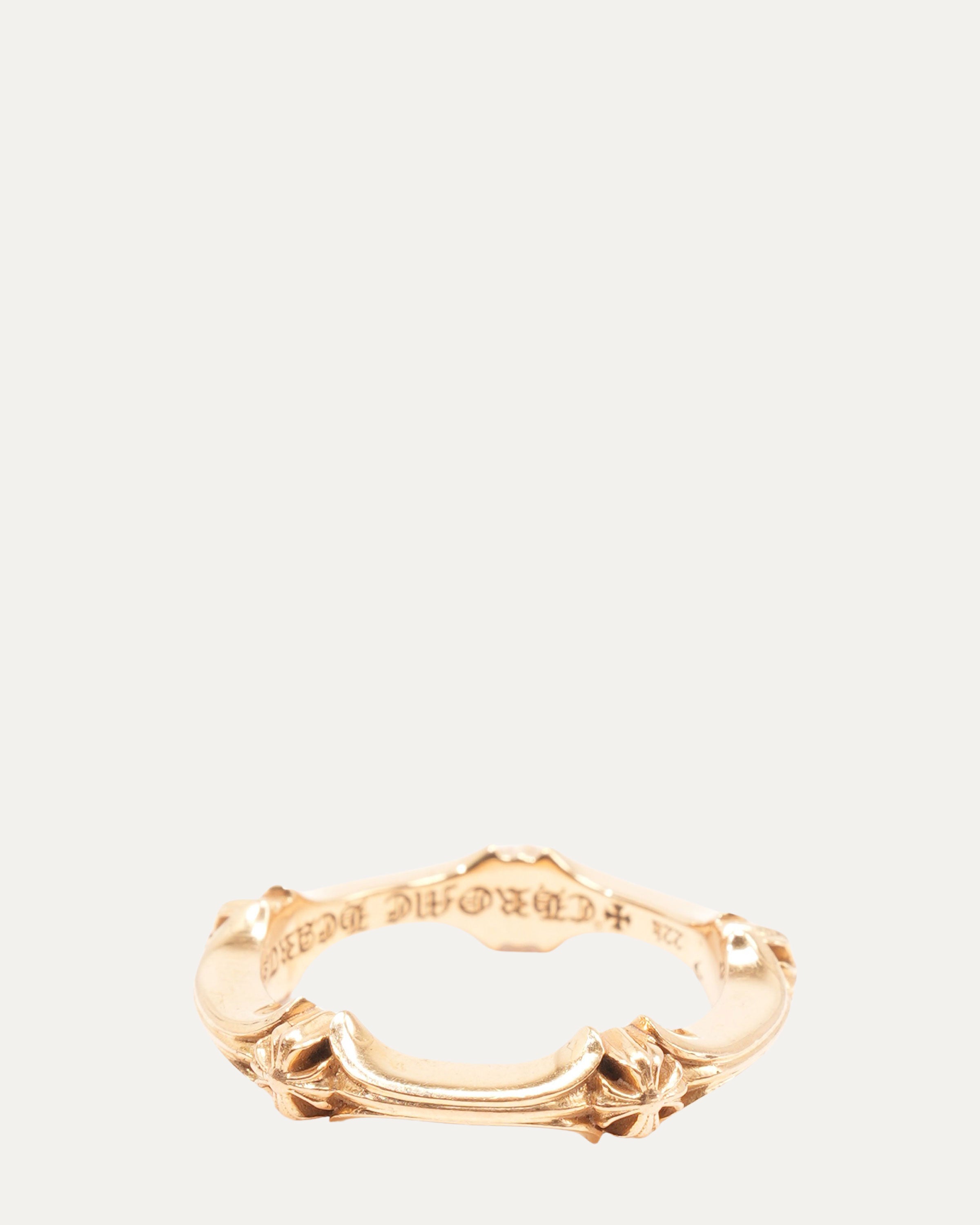 22K Gold Plated Cross and Skull Ring for Men - Gothic Punk Jewelry for Bikers, Rockers, and Fashion Enthusiasts