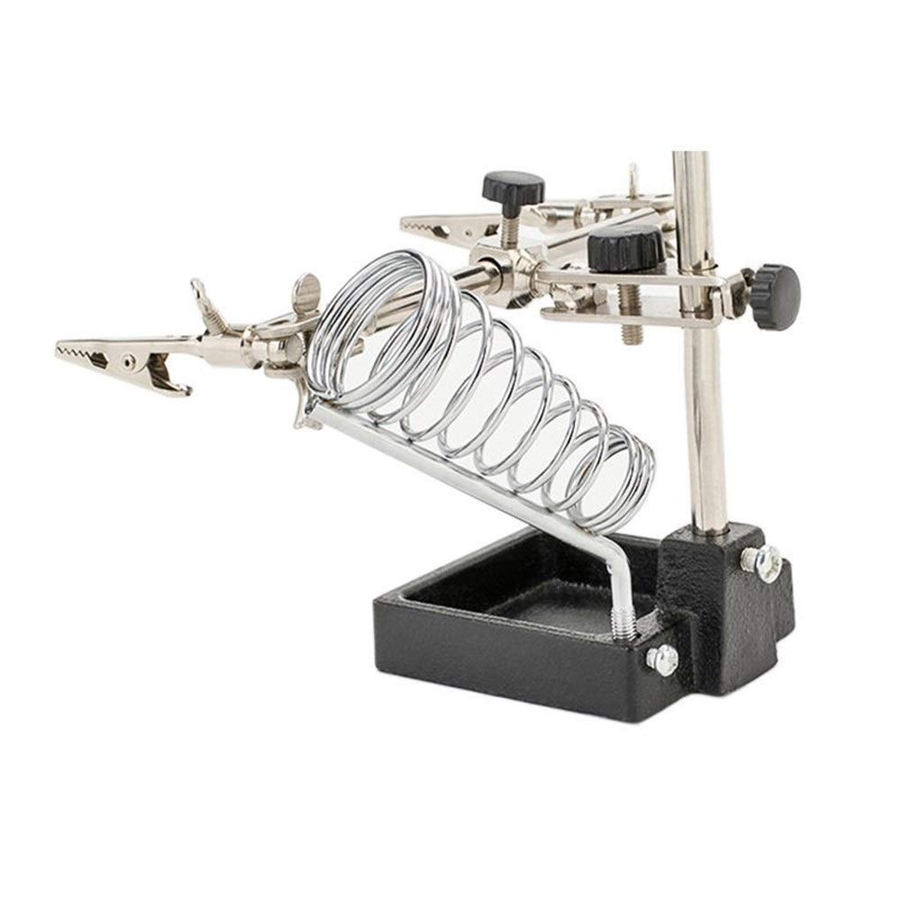 3-in-1 Soldering Iron Tool Holder with 90mm Magnifying Glass & Helping Hands - Third Hand Magnifier Clip for Electronics Repair, DIY Projects, and Office Use - SH-CHEN Electrical Tools Accessories