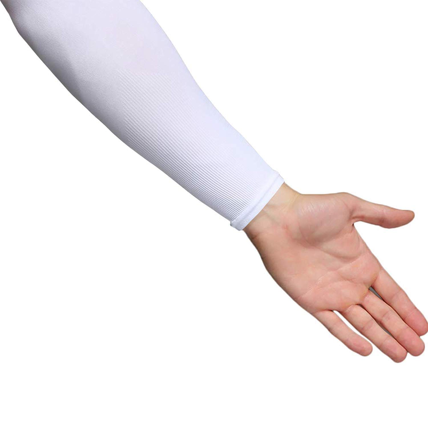 VTFlair UV Protection Cooling Compression Arm Sleeves for Men & Women - Breathable Sports Arm Sleeves for Baseball, Basketball, Cycling, Running & Outdoor Activities (Grey White, Pack of 2) - Perfect for Sun Protection & Muscle Support During Workouts