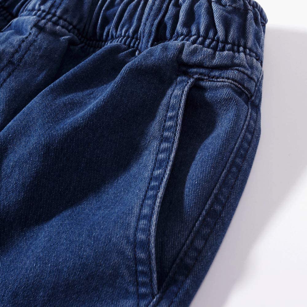 IDEALSANXUN Stretch Comfort Fit Men's Jeans with Elastic Waistband - Perfect for Casual Wear, Work & Outdoor Activities