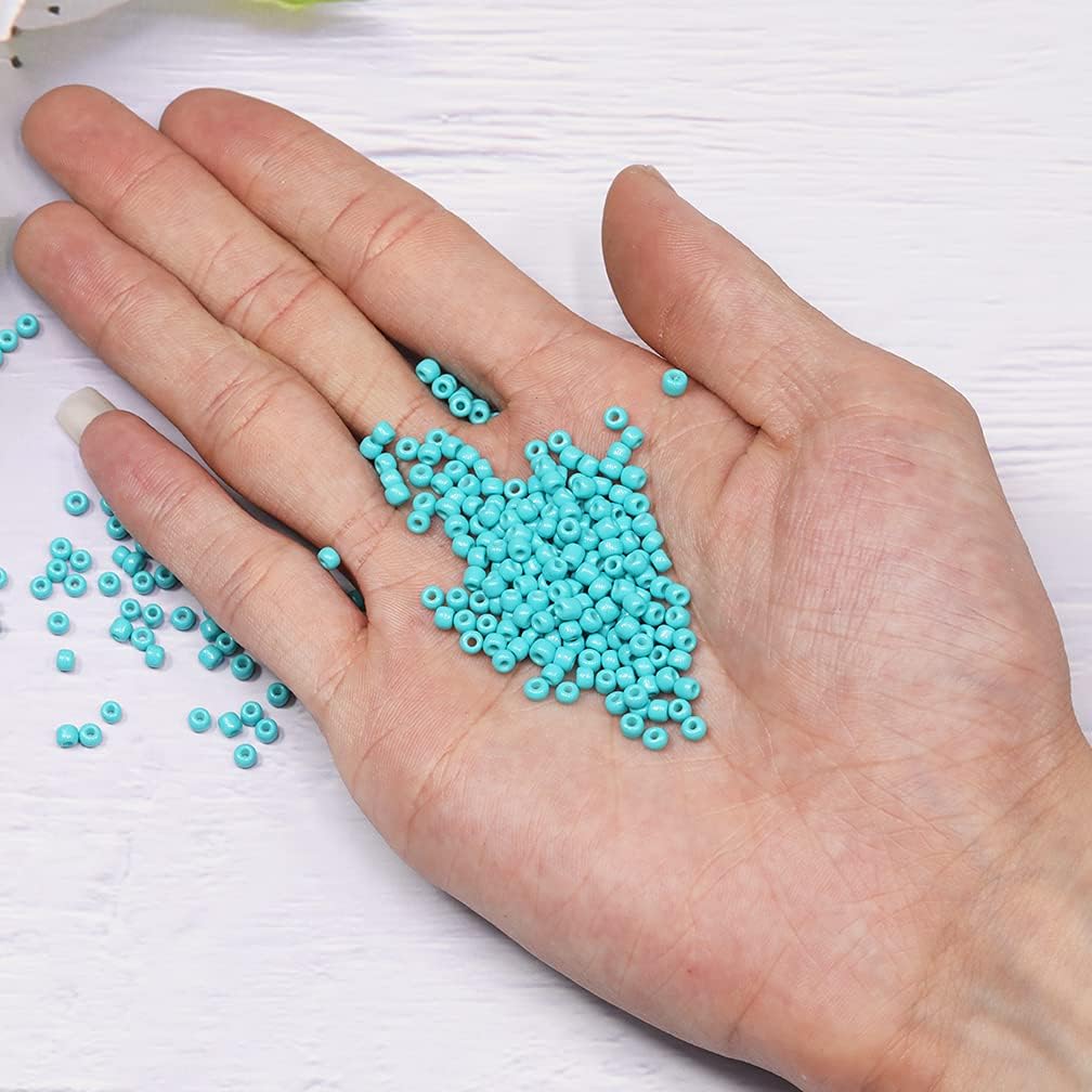 3mm Pine Green Glass Seed Beads (Size 8/0) - 3600pcs/100g for DIY Jewelry Making, Bracelets, Necklaces & Craft Projects - Perfect for Beading, Scrapbooking & Home Decor
