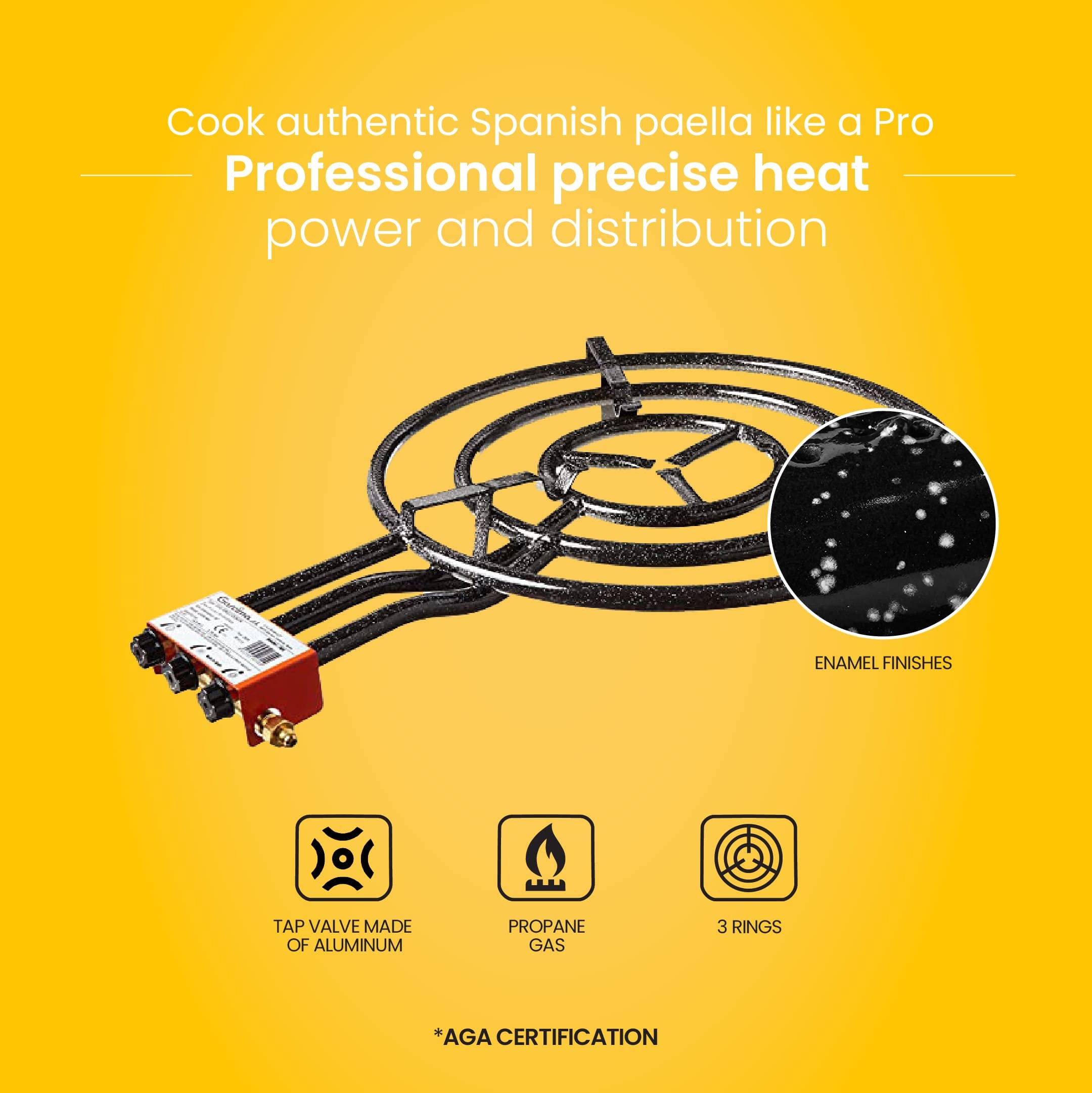 Machika G700 Portable Outdoor Gas Burner - 3 Ring High Power Propane Stove for Camping, BBQ, Picnics & Catering | Commercial Grade Stainless Steel Cooktop Fits 35